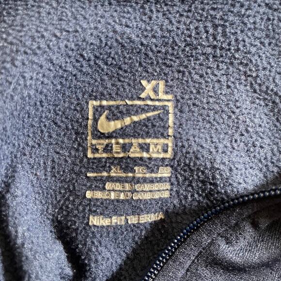 NIKE Fit Men Quarter Zip LOGO Swoosh Pullover Sweatshirt Colorblock Blue Gray XL - Picture 9 of 12